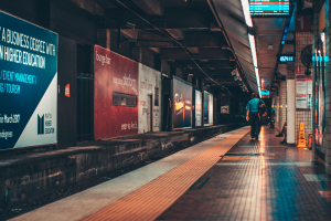 adverts inside a subway station